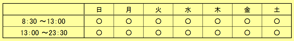 つくば市ソフト整体院ＭＭＪ　営業時間